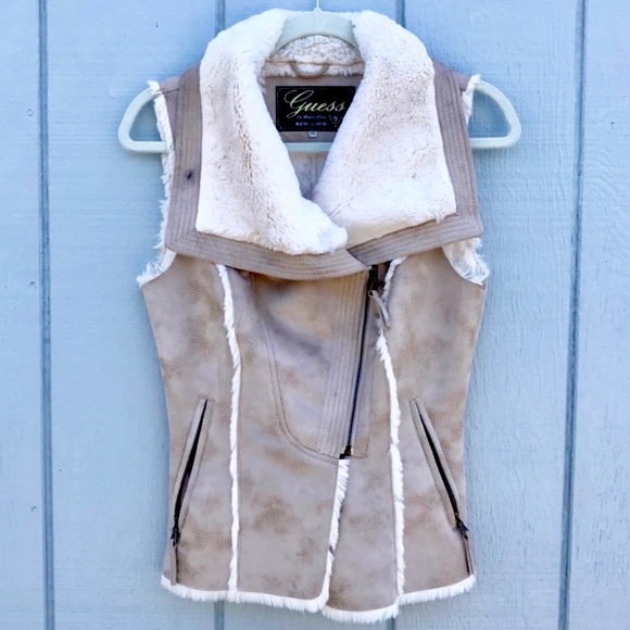 Guess faux suede soft collared vest - Picture 2 of 8